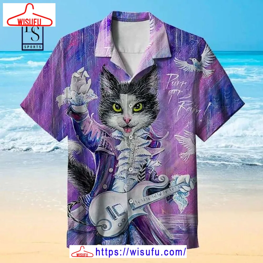 Cat Playing The Guitar Hawaiian Shirt, New Fashion Gifts