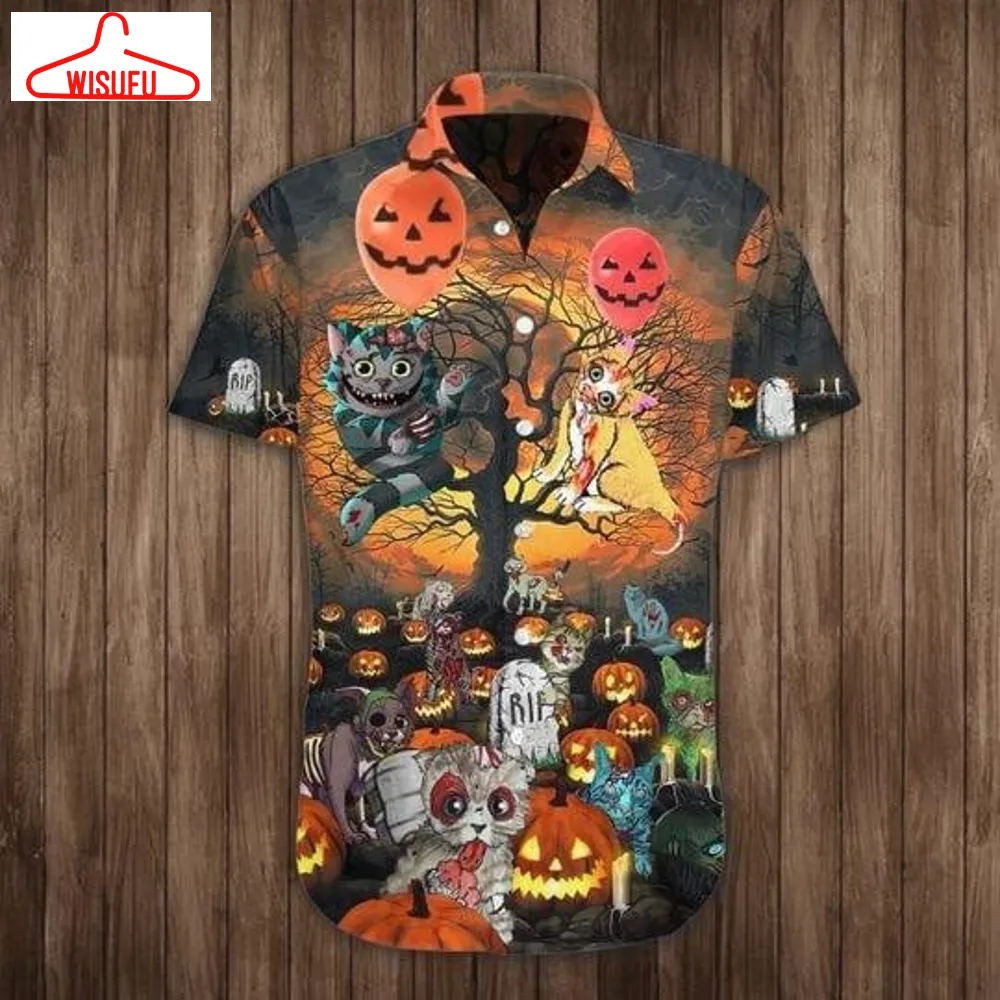 Cat Pumpkin Halloween Hawaiian Shirt