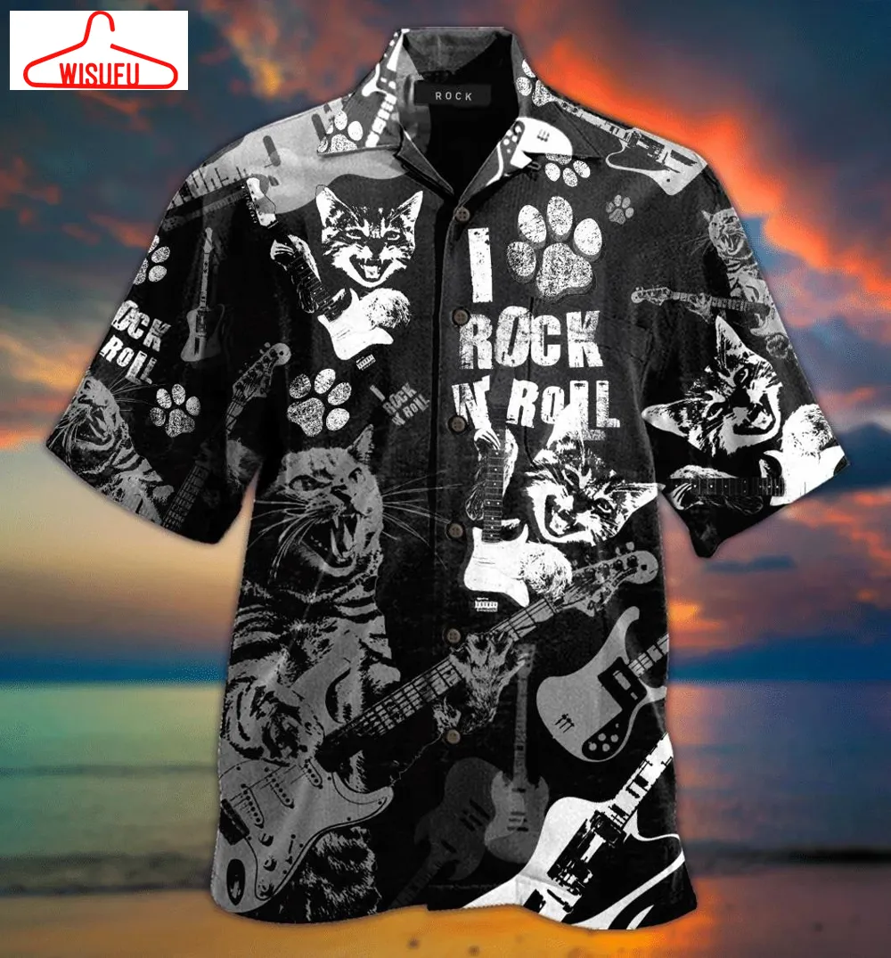 Cat Rock And Roll Hawaiian Shirt