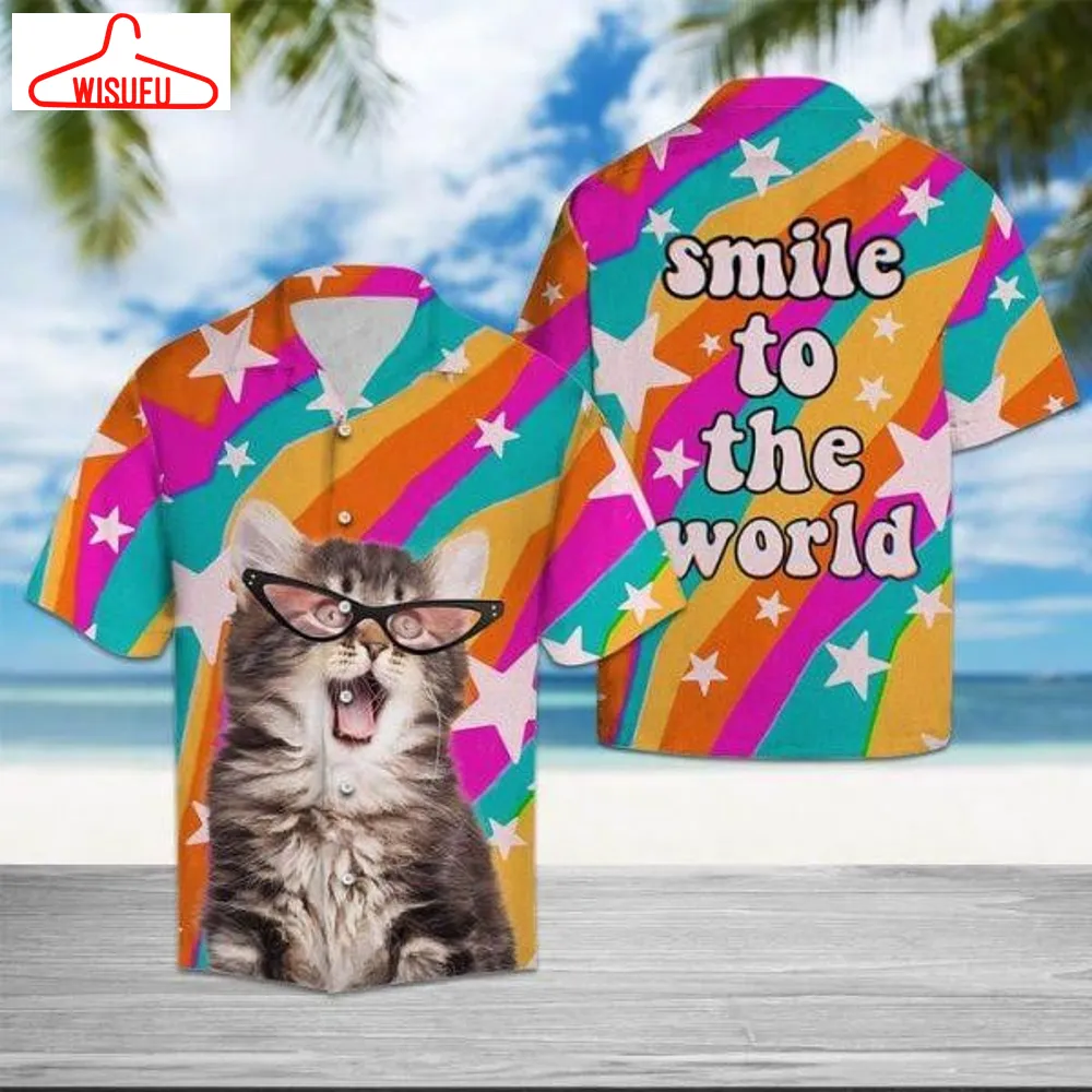 Cat Smile To The World Hawaiian Shirt