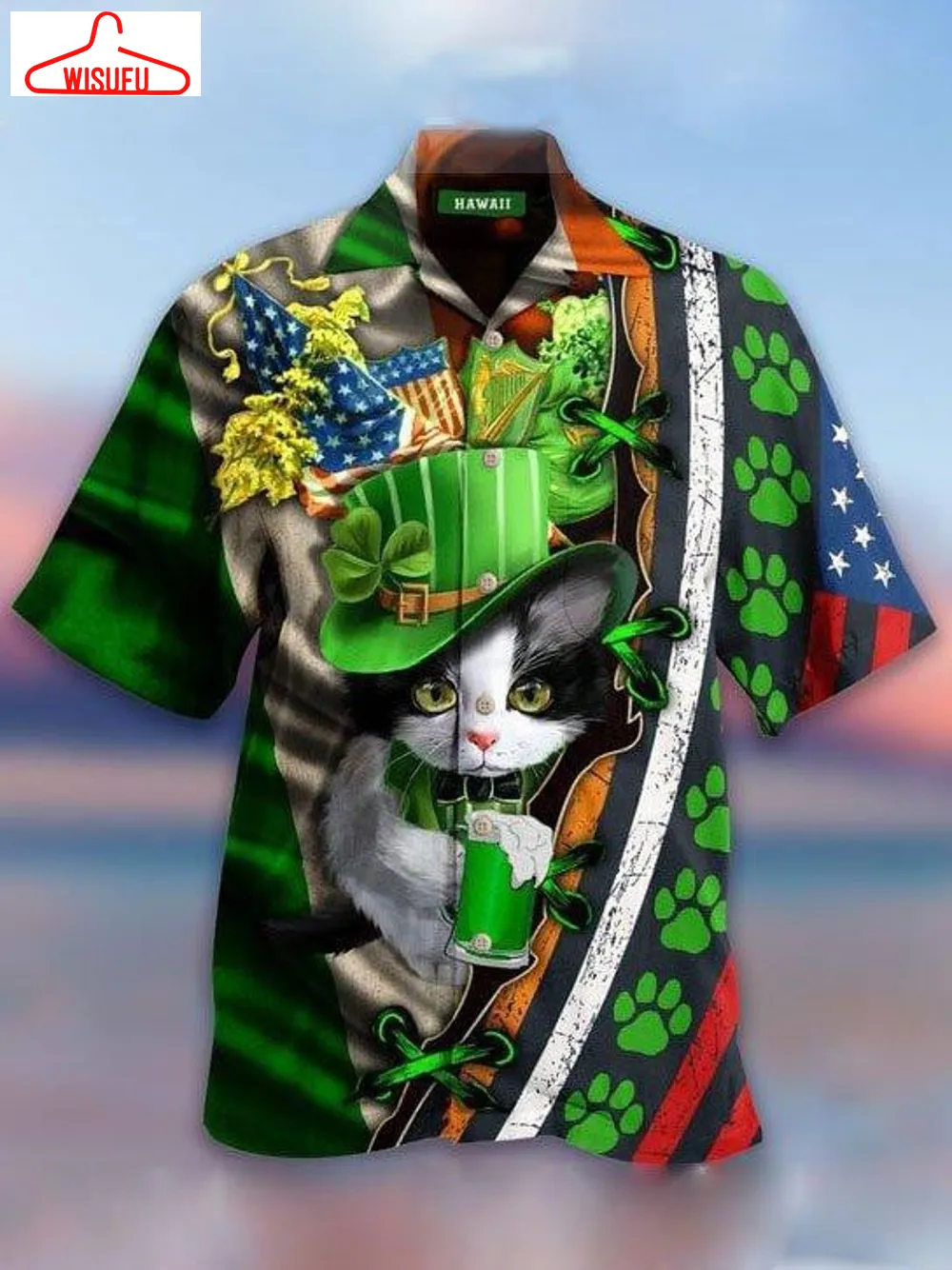 Cat St Patrick's Day Hawaiian Shirt