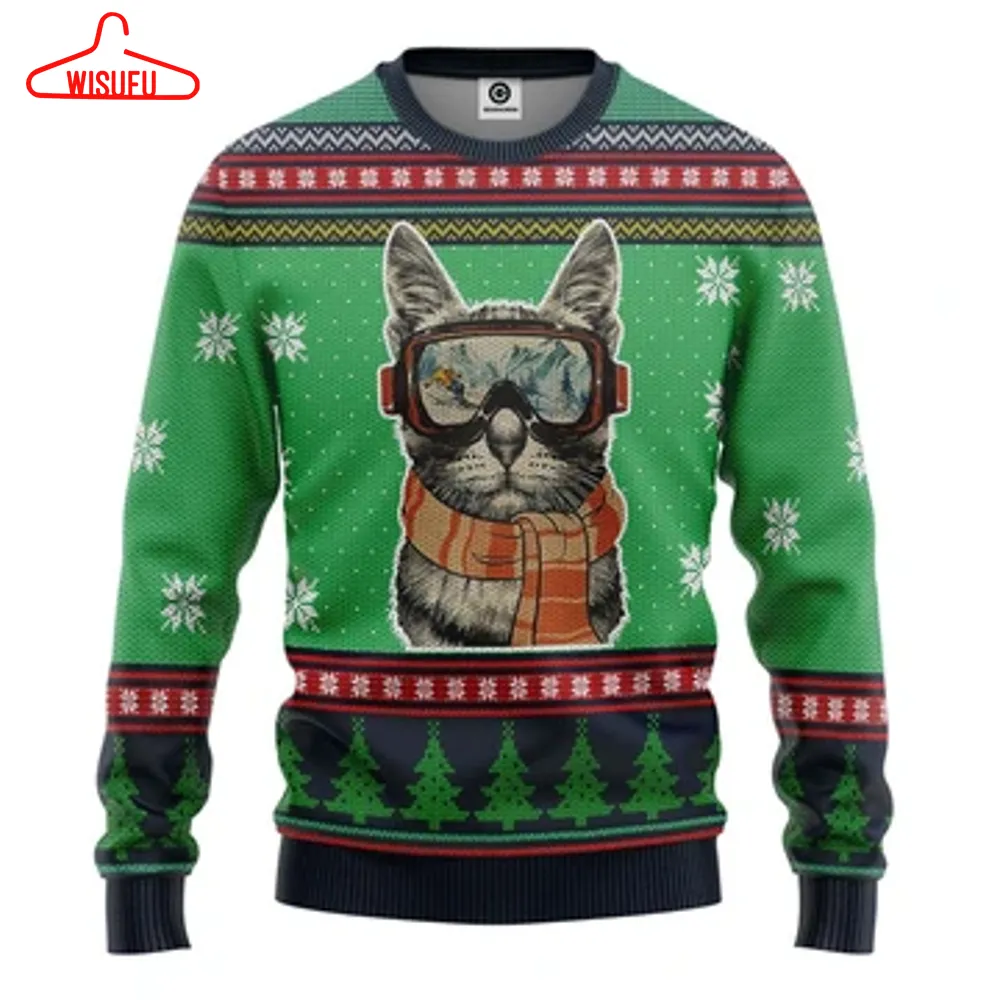 Cat Ugly Christmas Sweater - For Men & Women - Adult - New Winter Fashion Shirt Gift For Family