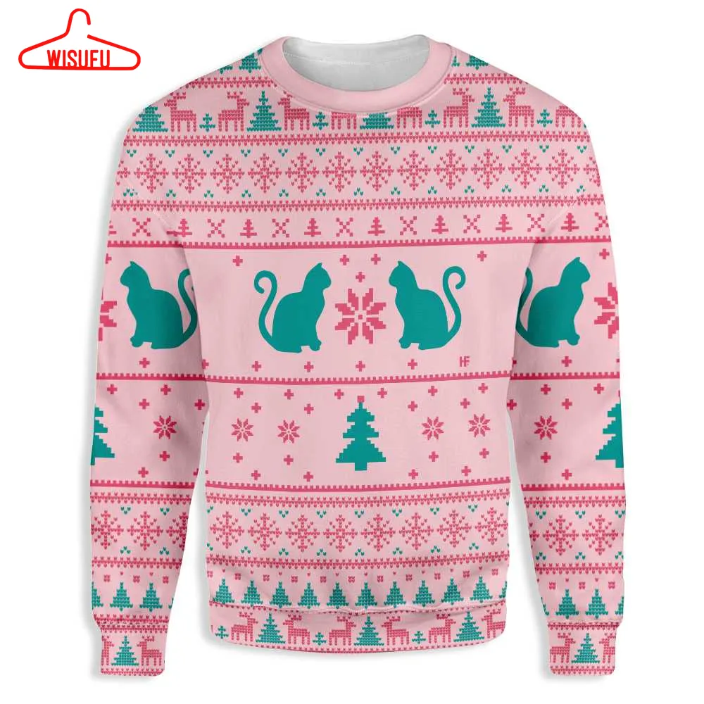 Cats Love Christmas Ugly Christmas Sweater - For Men & Women - Adult - New Winter Fashion Shirt Gift For Family