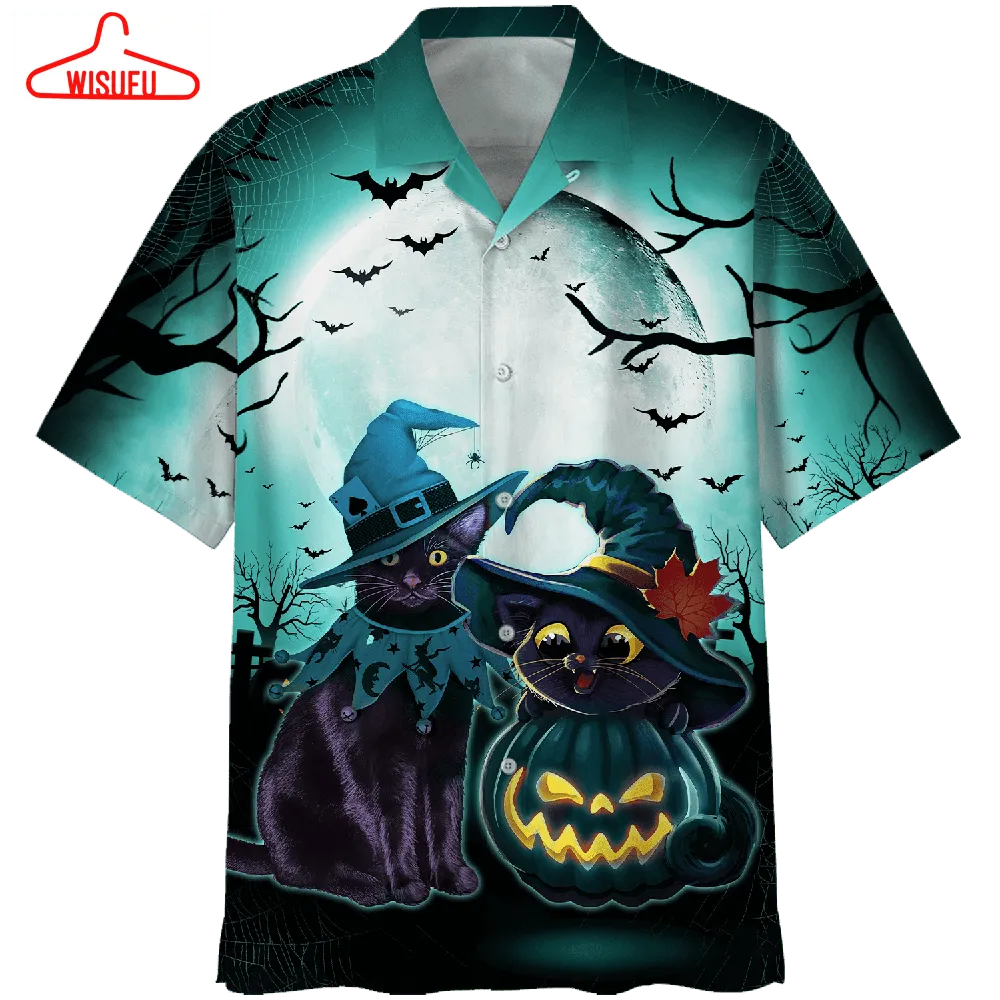 Cats Purple Hallloween Hawaiian Shirt