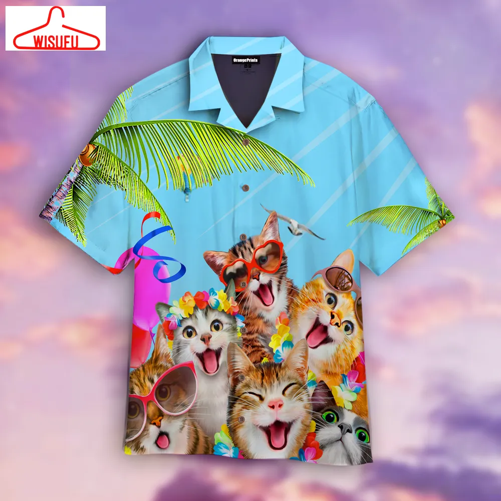 Cats Summer Beach Hawaiian Shirt