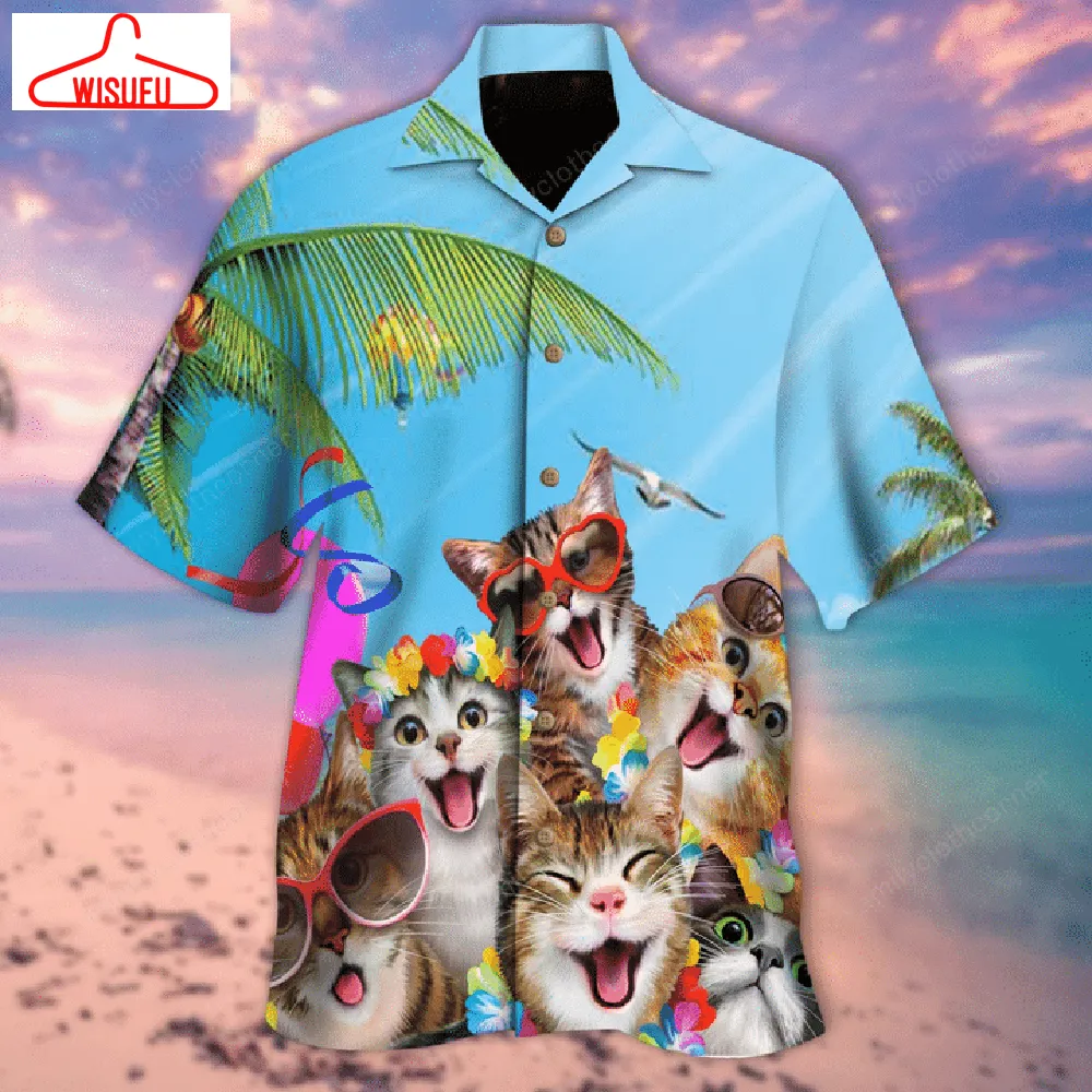 Cats Summer Beach Party Hawaiian Shirt, New Hawaiian Holiday Outfits, New Fashion Gifts