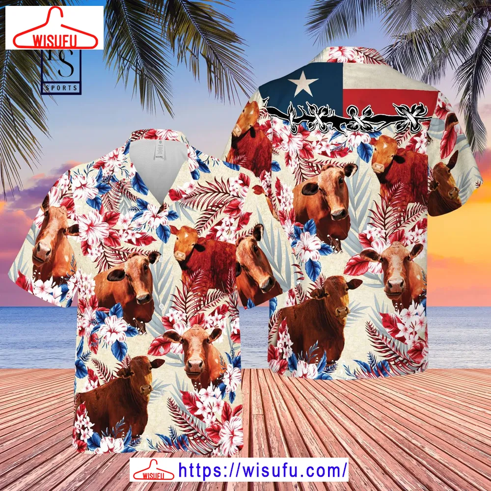 Cattle Texas Flag Hawaiian Shirt, New Fashion Gifts