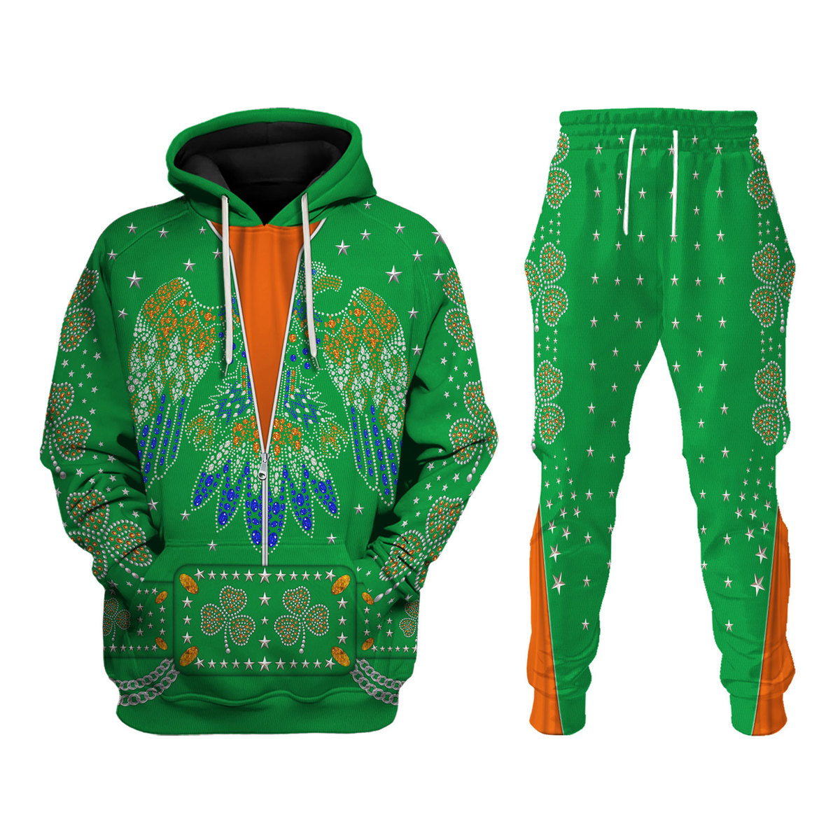 Celebrating the King Elvis Presley Costume for St. Patrick's Day Track suit 