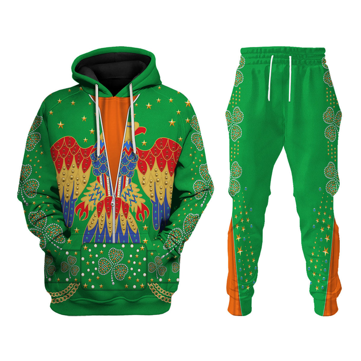 Celebrating the King Elvis Presley EAGLE Costume for St. Patrick's Day Track suit 