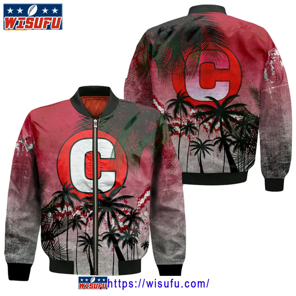 Centenary Gentlemen Coconut Tree Tropical Grunge Bomber Jacket