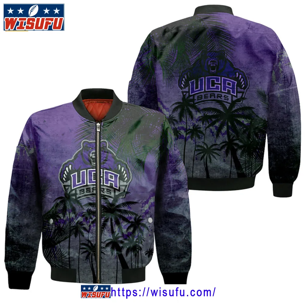 Central Arkansas Bears Coconut Tree Tropical Grunge Bomber Jacket