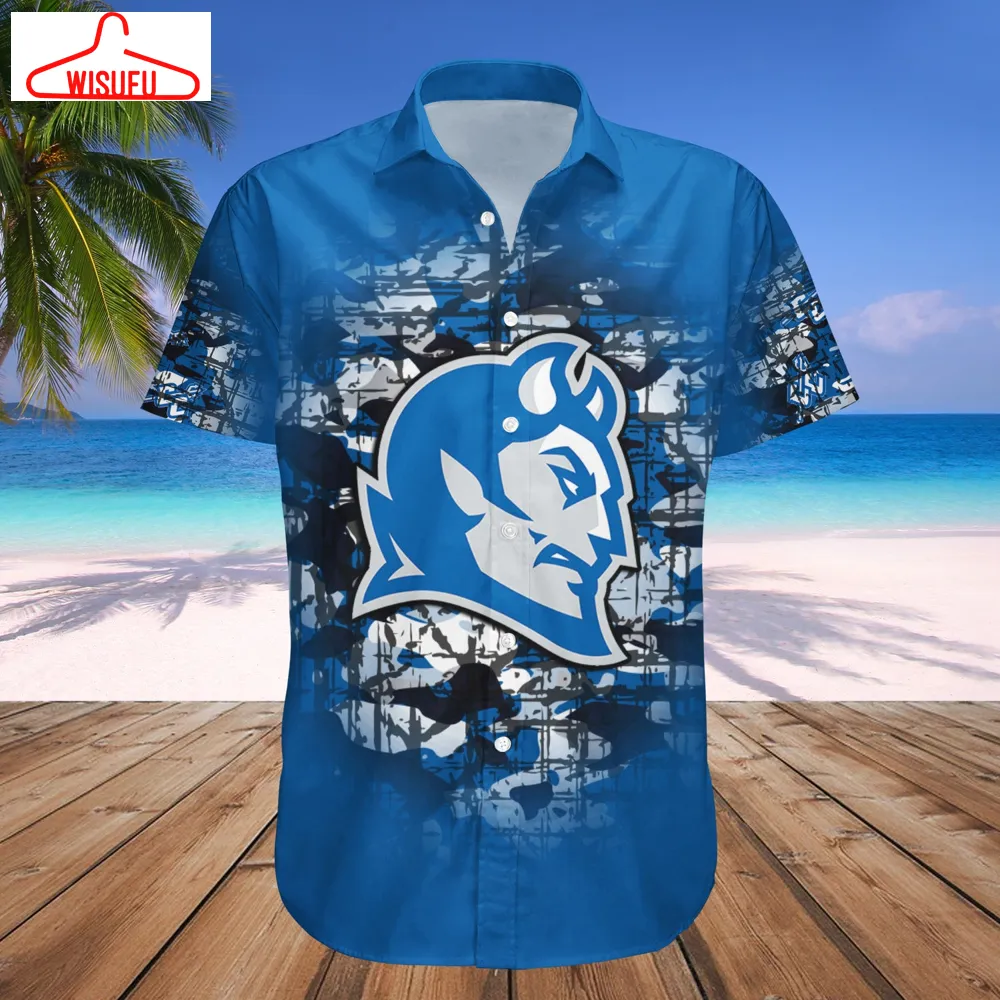 Central Connecticut Blue Devils Camouflage Vintage Hawaiian Shirt, New Fashion Gifts