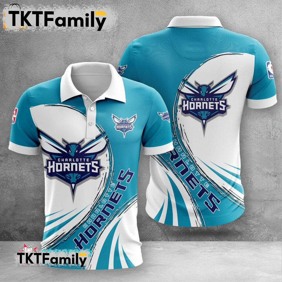 Charlotte Hornets 3d Polo Shirt TKT Familys