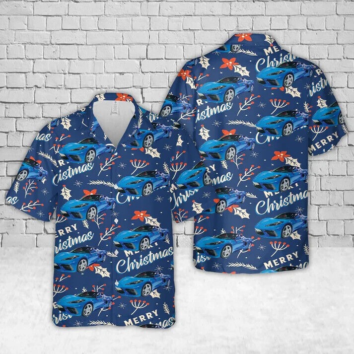 Chev Corvette (C8) Hawaiian Shirt, Beach Shirts, Gift For Men, S-5XL US Size