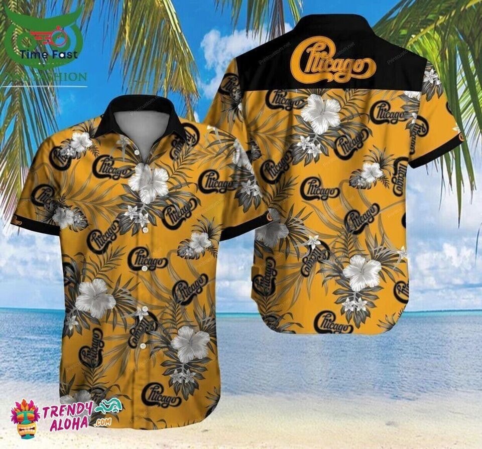 Chicago Rock Band Palm Tree Hawaiian Shirt for Rock Band Fans, S-5XL US Size