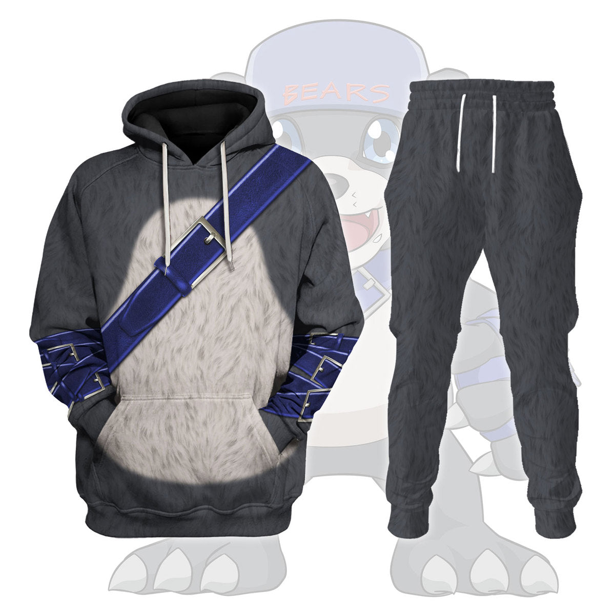 ChildRookie Bearmon Mammal Digimon Cosplay Track suit 