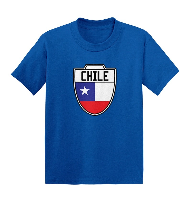 Chile Soccer Crest Kid's T-Shirt - Country Pride Proud Heritage Nationality Compete World Competition Represent Futbol Sports