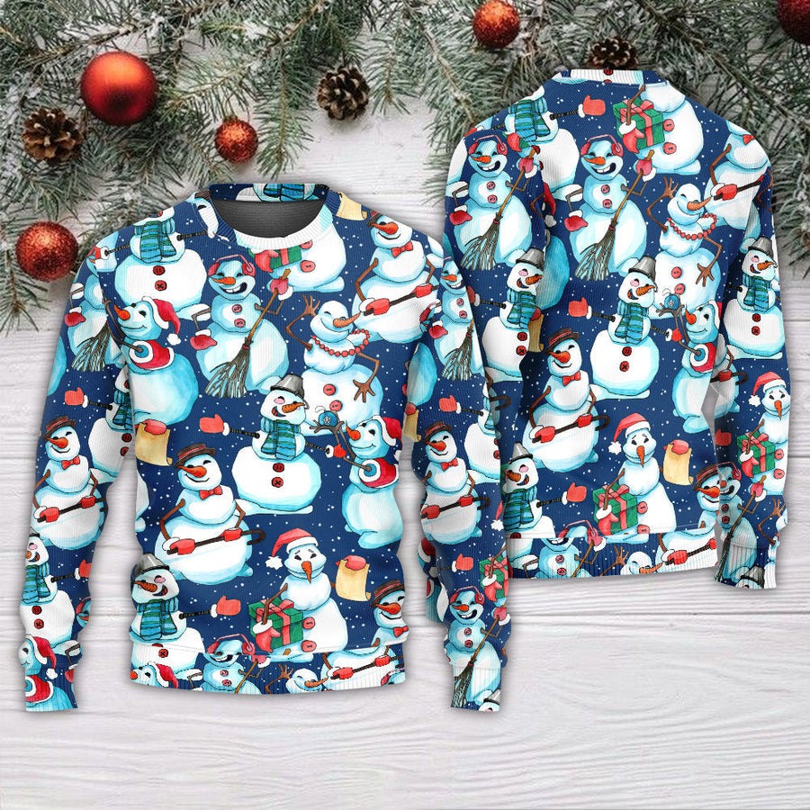 Christmas Happy Snowman Xmas - Sweater - Ugly Christmas Sweaters