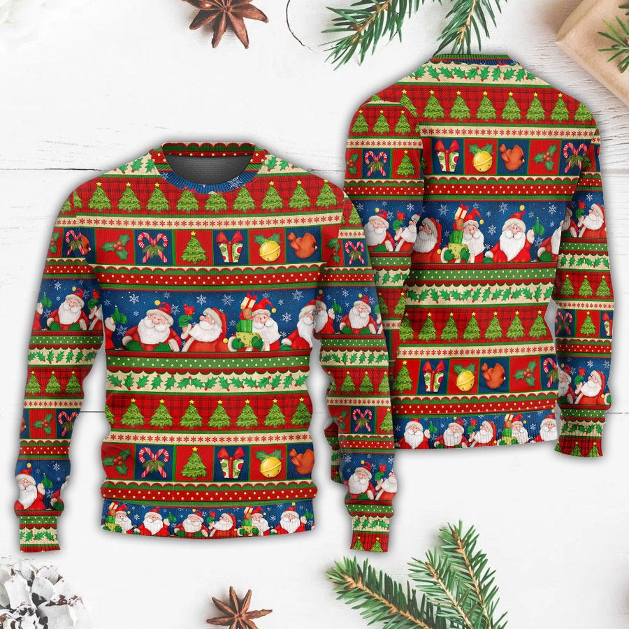 Christmas Santa Claus Happy Xmas - Sweater - Ugly Christmas Sweaters