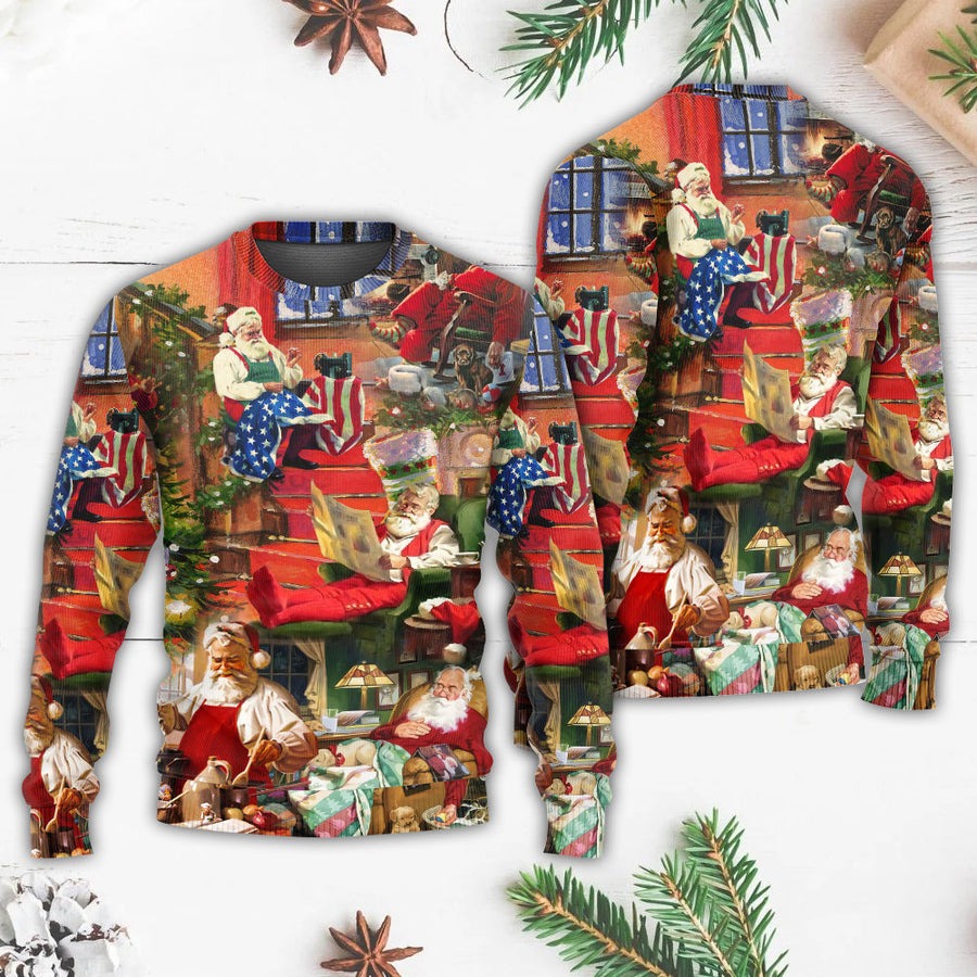 Christmas Santa Claus In Daily Life - Sweater - Ugly Christmas Sweaters