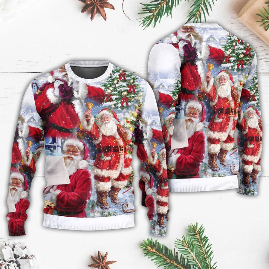 Christmas Santa Claus Is Coming To Town - Sweater - Ugly Christmas Sweaters