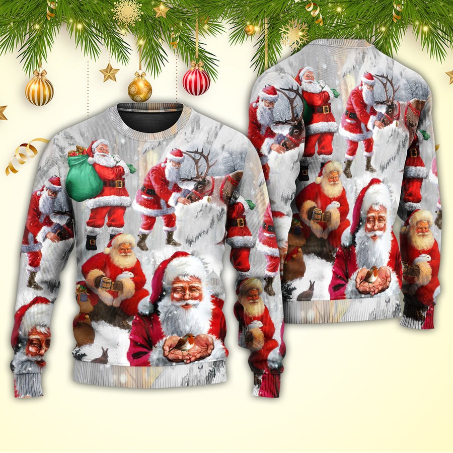 Christmas Santa Claus Story Funny Art Style - Sweater - Ugly Christmas Sweaters