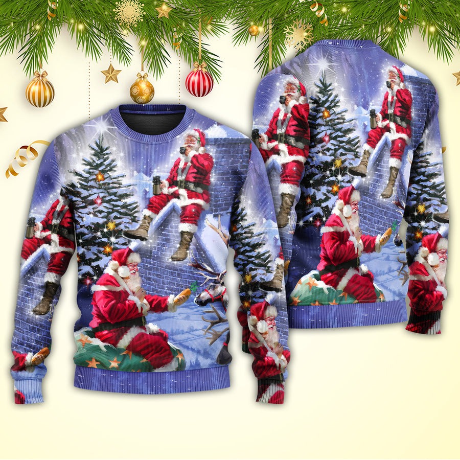 Christmas Santa Claus Story Night Christmas Is Coming Art Style - Sweater - Ugly Christmas Sweaters