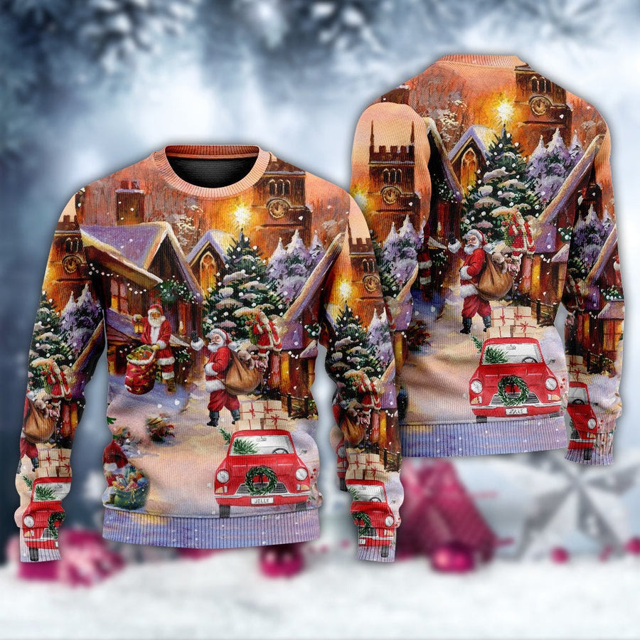 Christmas Santa Is Delivering Love - Sweater - Ugly Christmas Sweaters