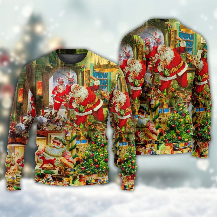 Christmas Santa's Toy Workshop - Sweater - Ugly Christmas Sweaters