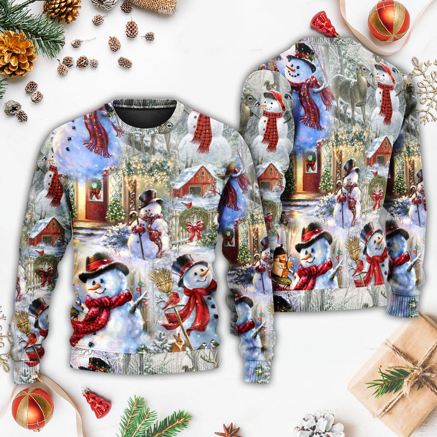 Christmas Snowman Merry Xmas - Sweater - Ugly Christmas Sweaters