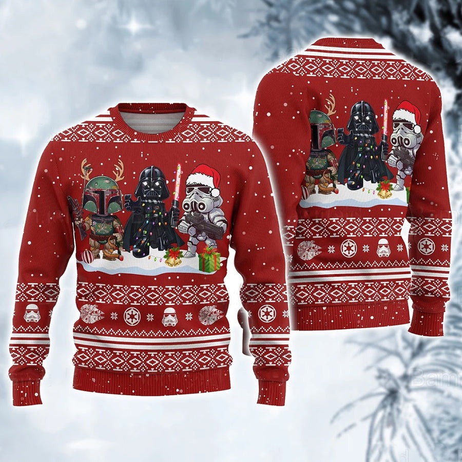 Christmas Star Wars Christmas Storm Trooper Darth Vader Mandalorian - Sweater - Ugly Christmas Sweaters