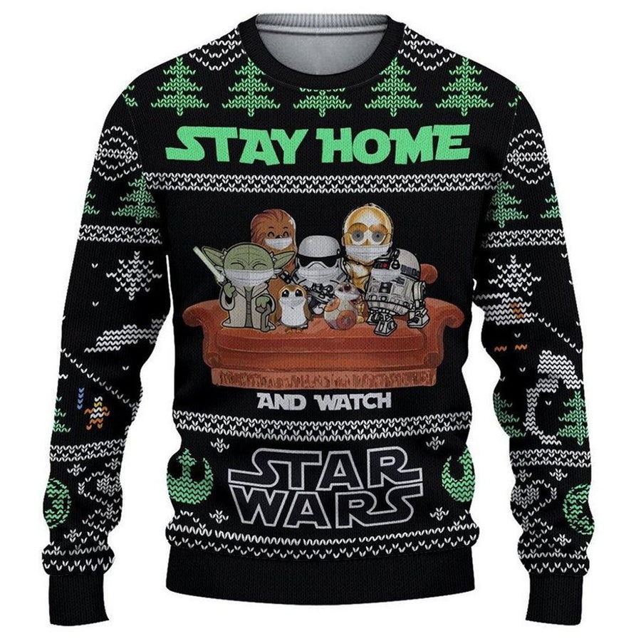 Christmas Star Wars Movies Stay Home - Sweater - Ugly Christmas Sweaters