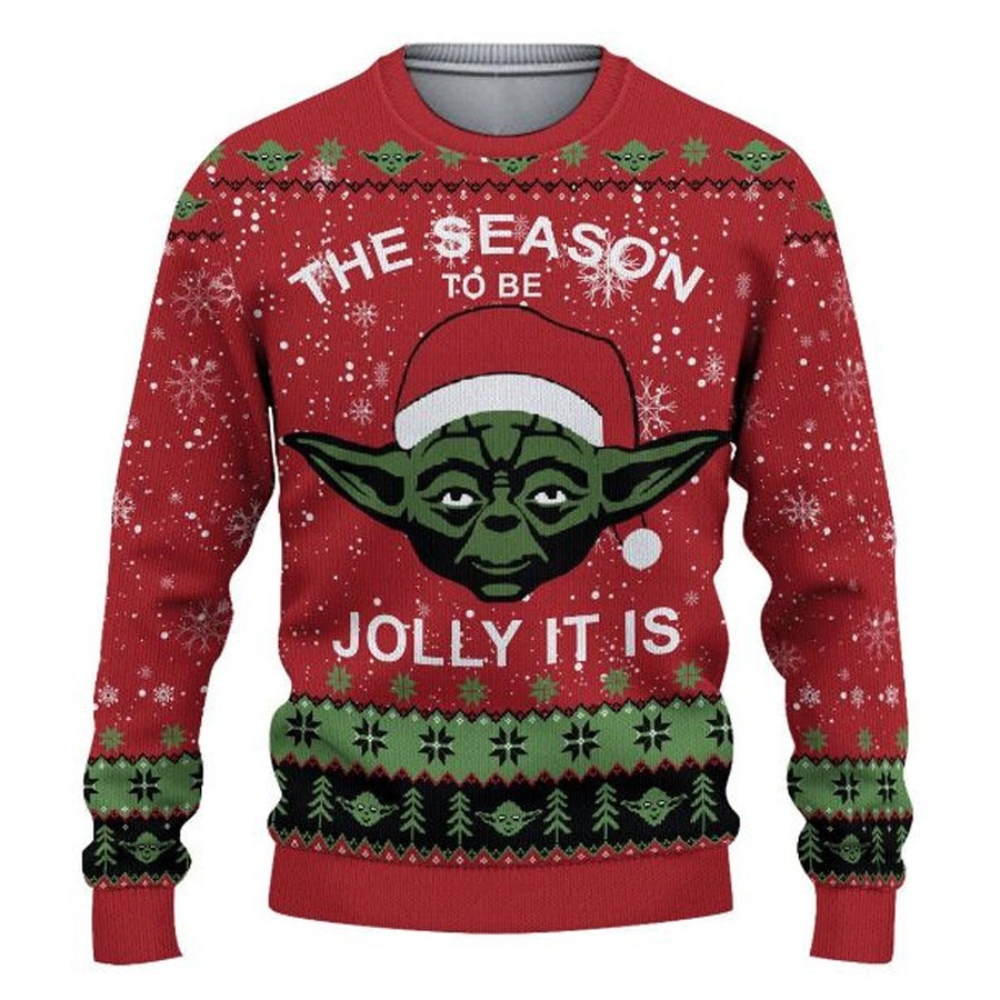 Christmas Star Wars The Mandalorian Starwars The Season To Be Jolly It Is - Sweater - Ugly Christmas Sweaters