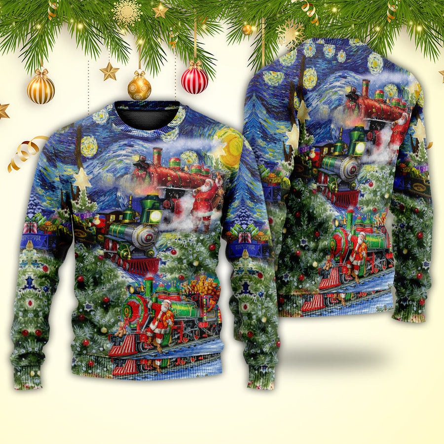 Christmas The Gift Train Arrives At The Wharf - Sweater - Ugly Christmas Sweaters