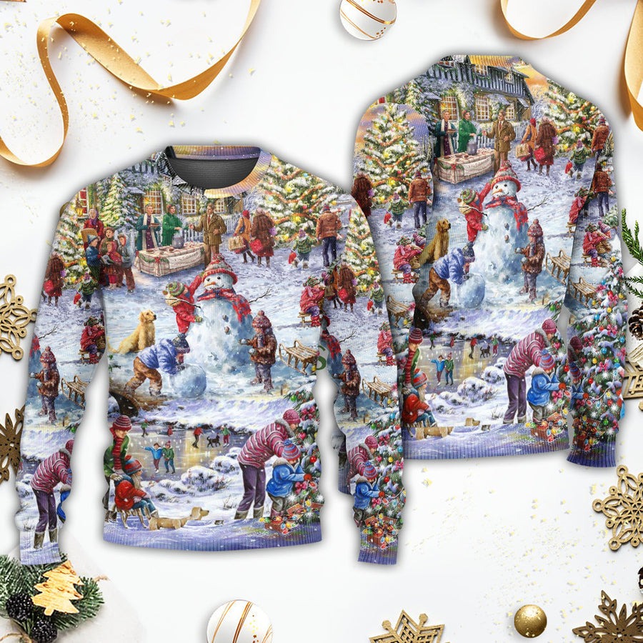 Christmas Winter Holiday Santa Claus Is Coming - Sweater - Ugly Christmas Sweaters