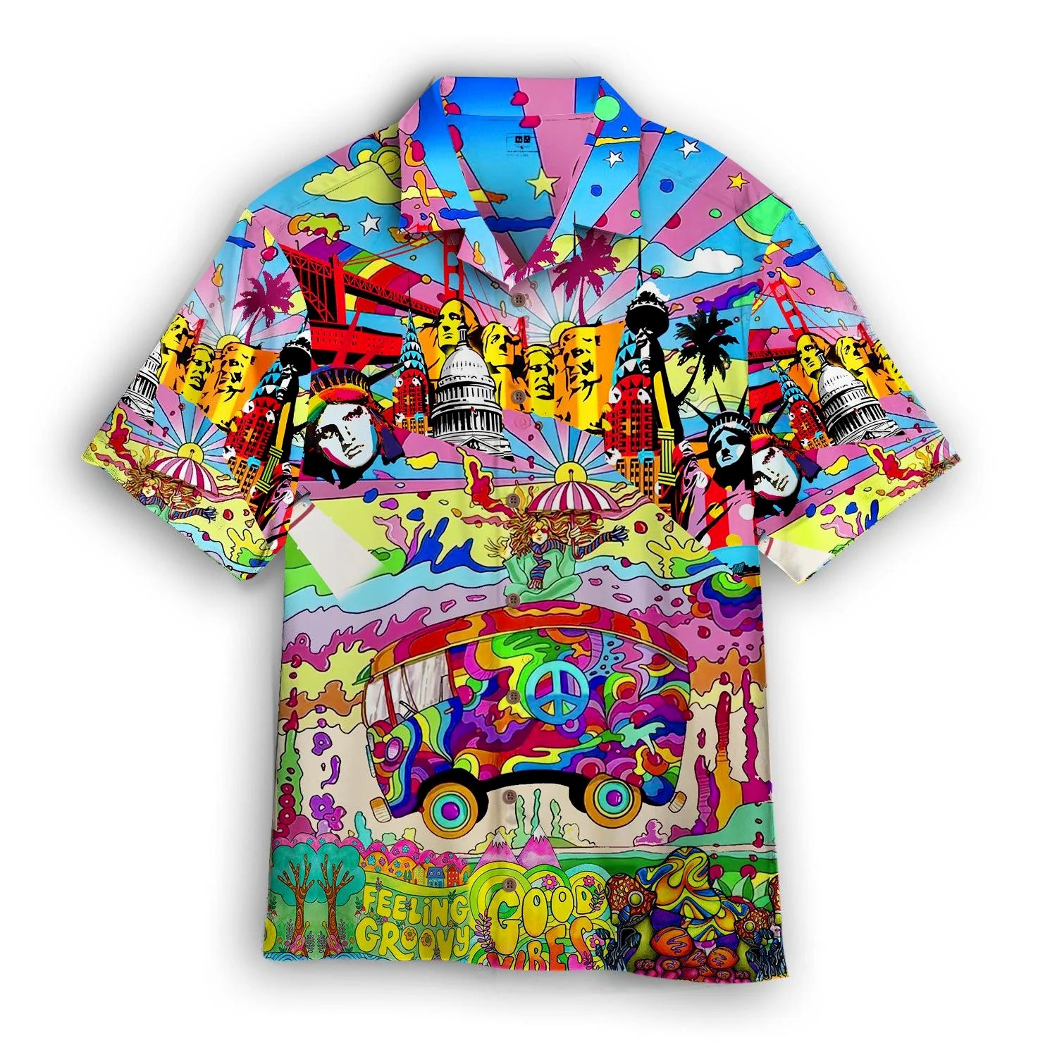 Colorful Hippie Feeling Groovy Hawaiian Shirt, Gift for men, S-5XL US Size