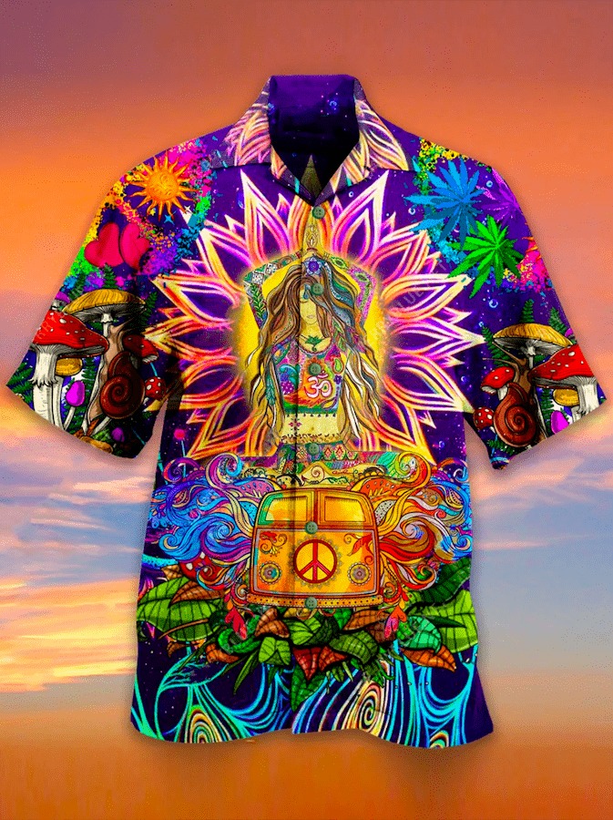 Colorful Hippie Yoga Unisex Hawaiian Shirt For Fan, Beach Shirt, S-5XL US SIZE