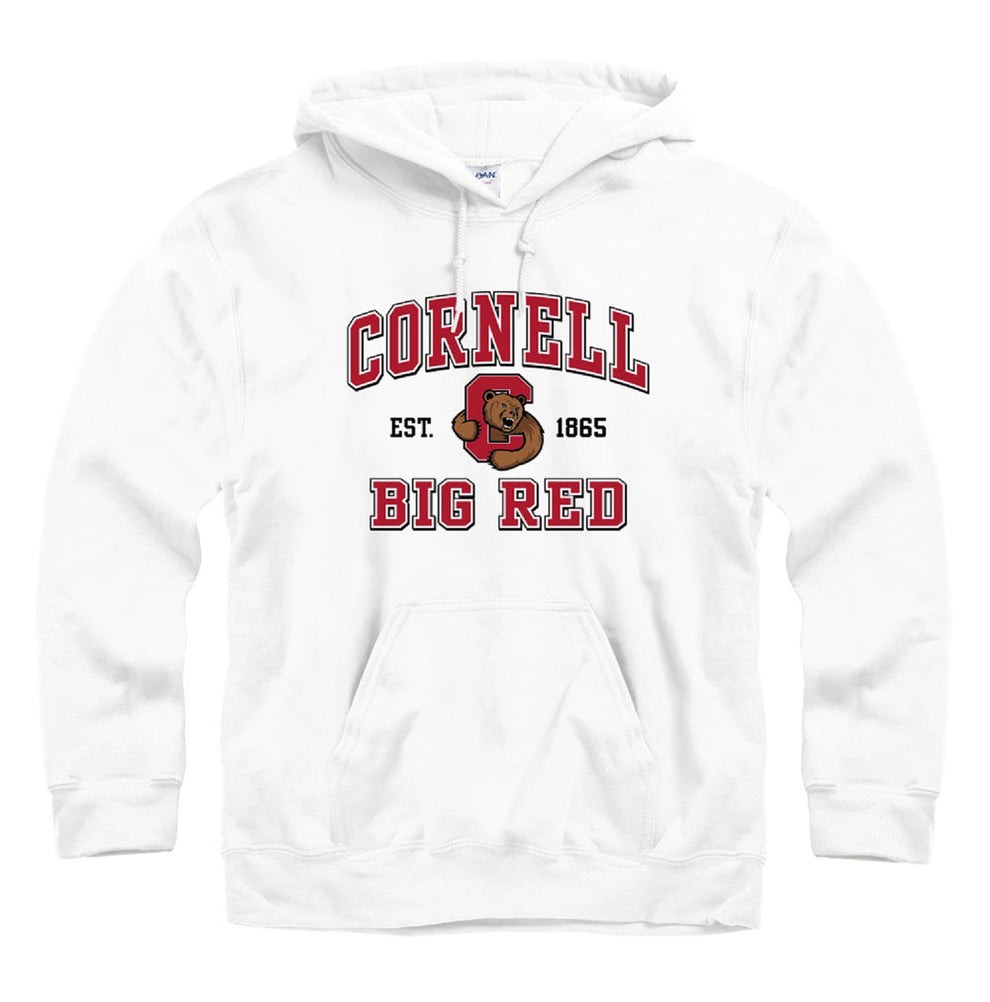 Cornell University Big Red Unisex Hoodie-White