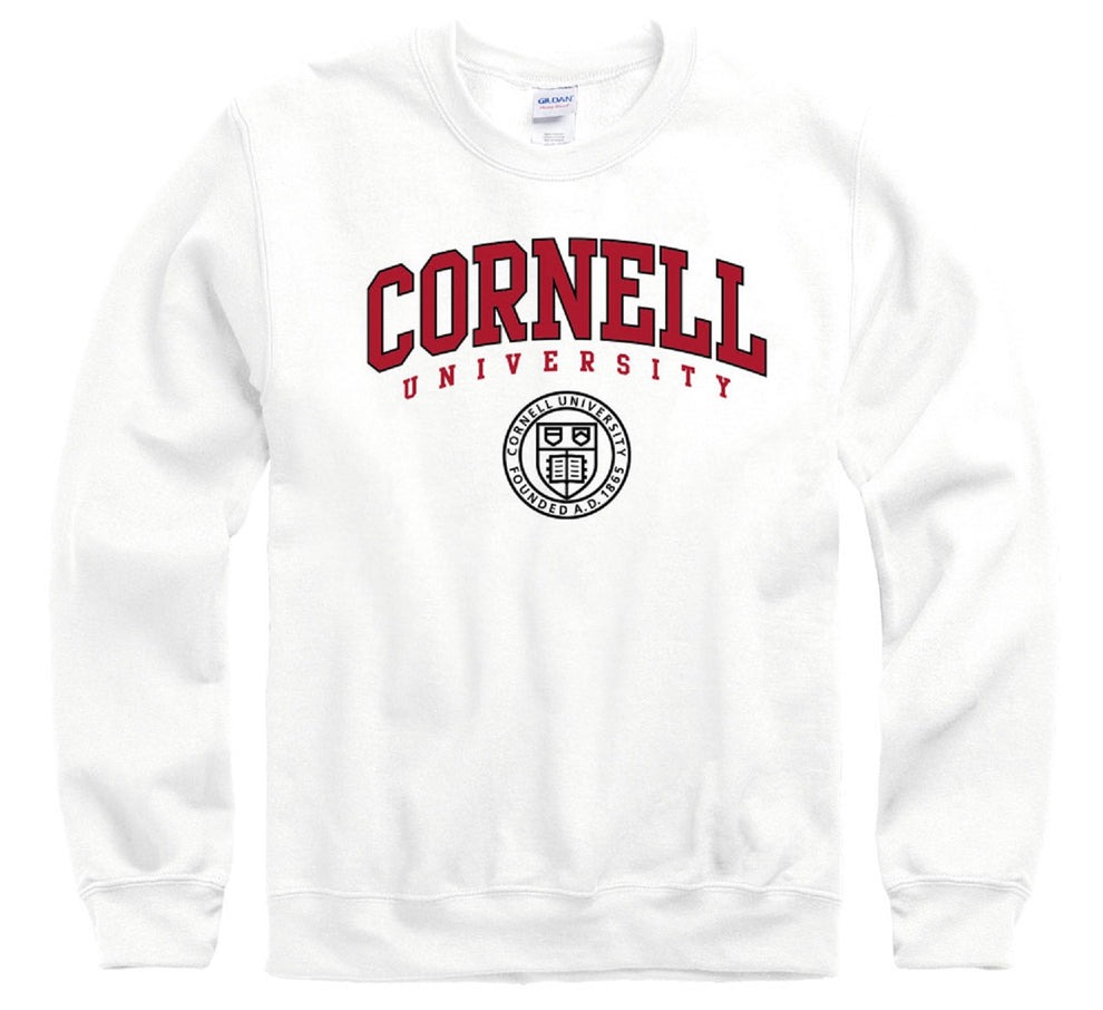 Cornell University Big Red double arch crew-neck sweatshirt-White