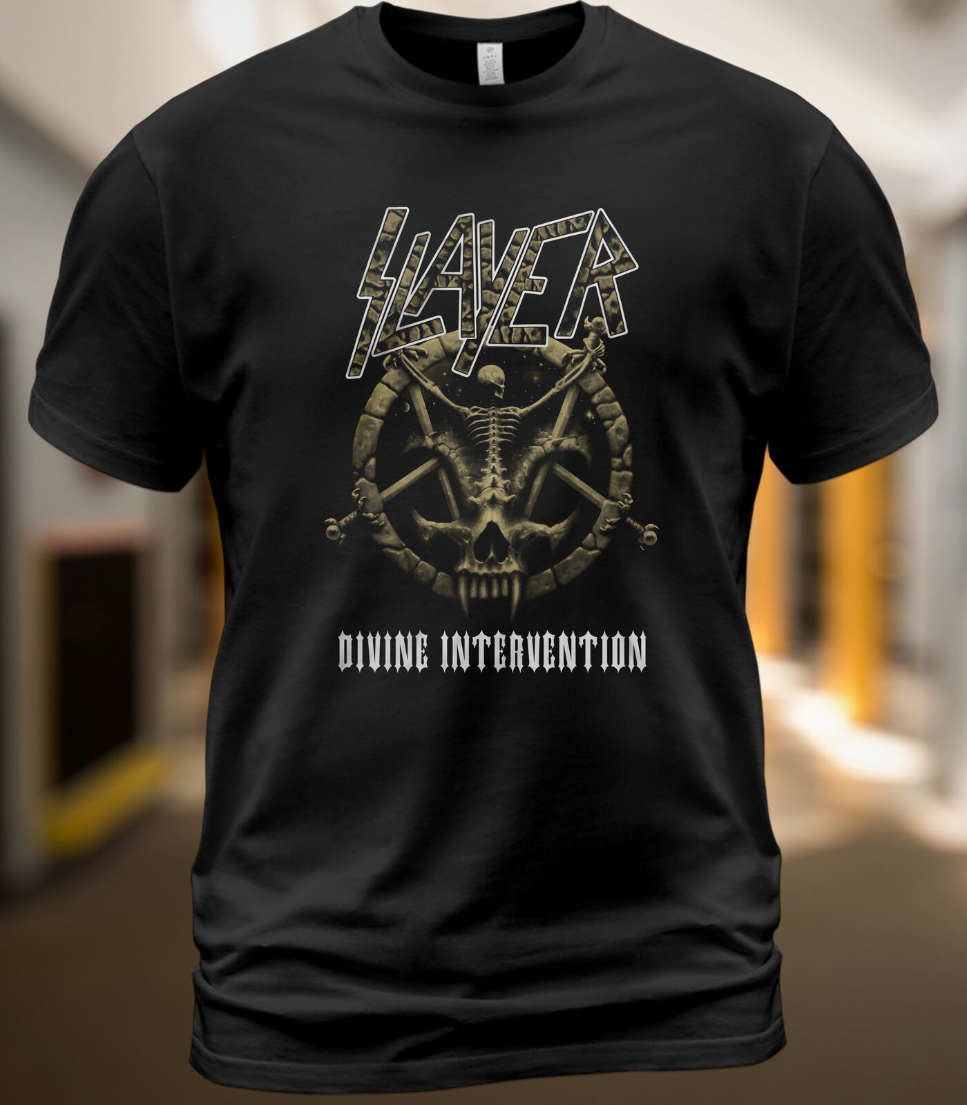 Cotton T-Shirt Slayer Divine Intervention Album Tee Kerry King Tom Araya Paul Bo