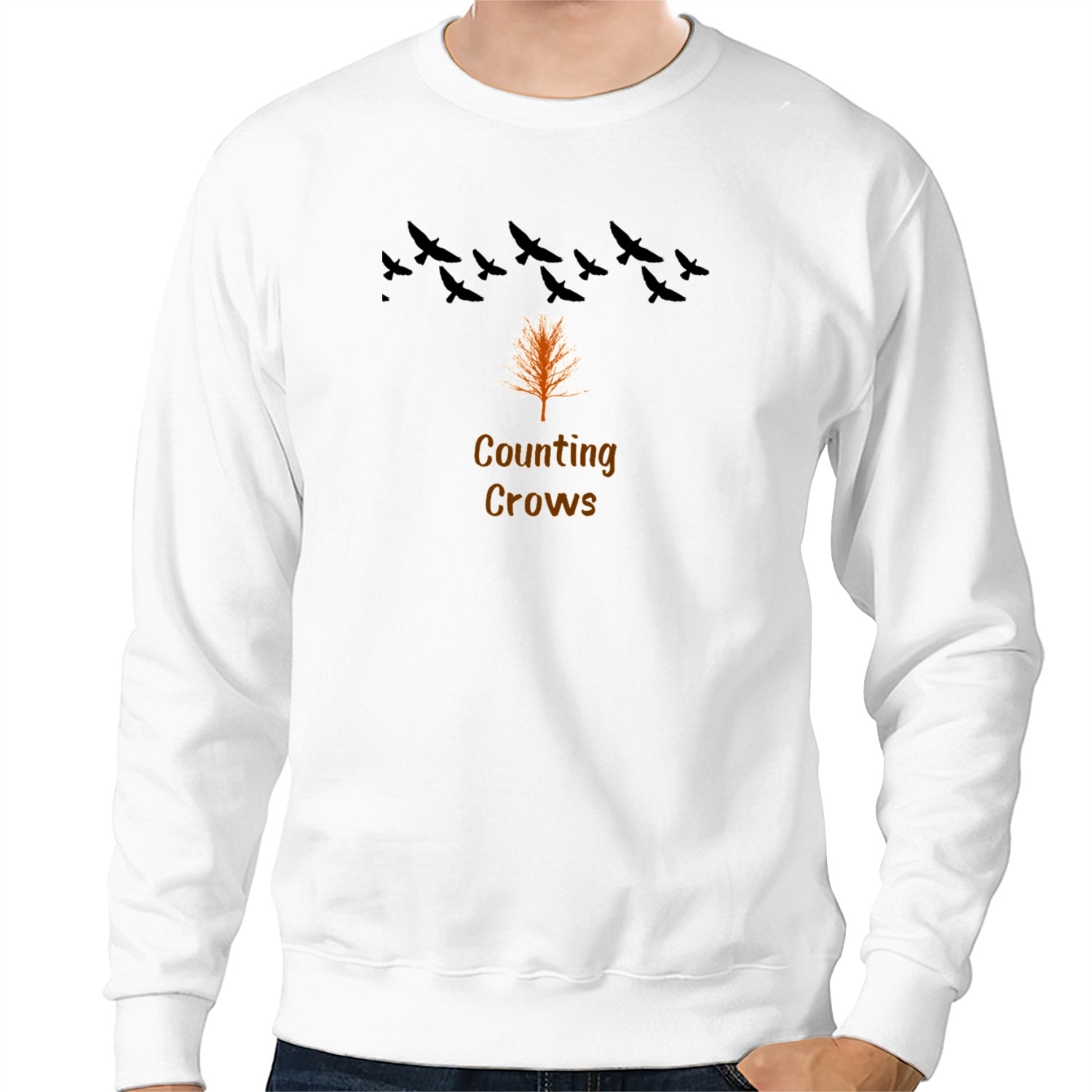 Counting Crows Unisex Sweatshirt-White