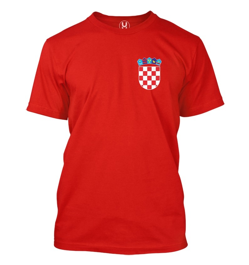 Croatia Soccer Crest Men's T-Shirt - Country Pride Proud Heritage Nationality Compete World Competition Represent Futbol Sports