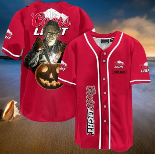 Custom Coorslight Halloween Baseball Jersey, Custom Jersey Lover Beer