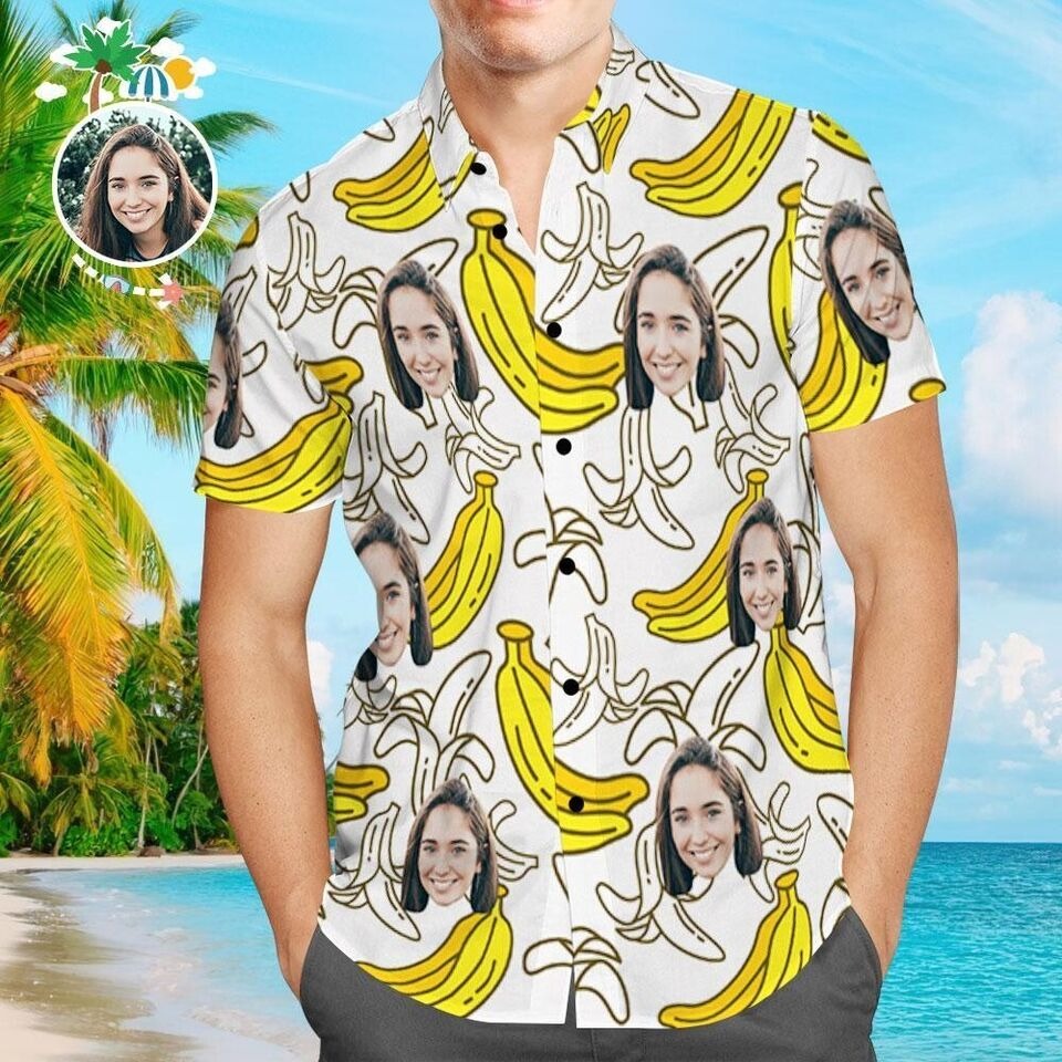 Custom Hawaiian Shirts Funny Banana Aloha Beach Shirt For Men, S-5XL US Size