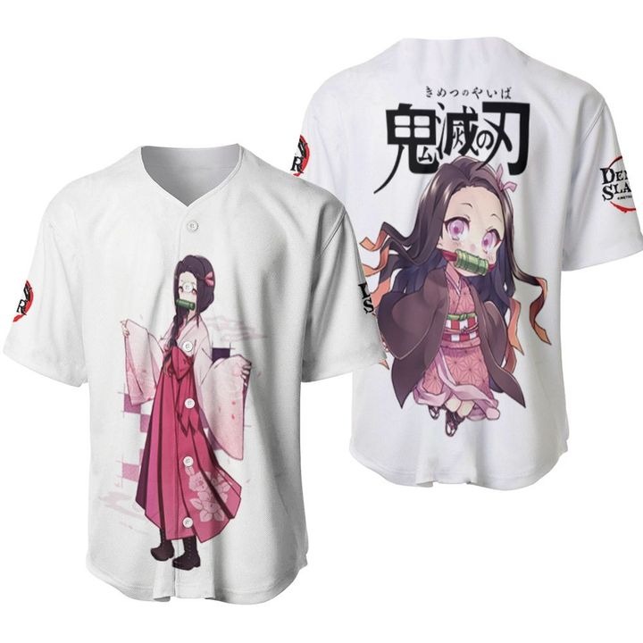 Cute kamado nezuko kimetsu no yaiba Baseball Jersey – Recommendst Store