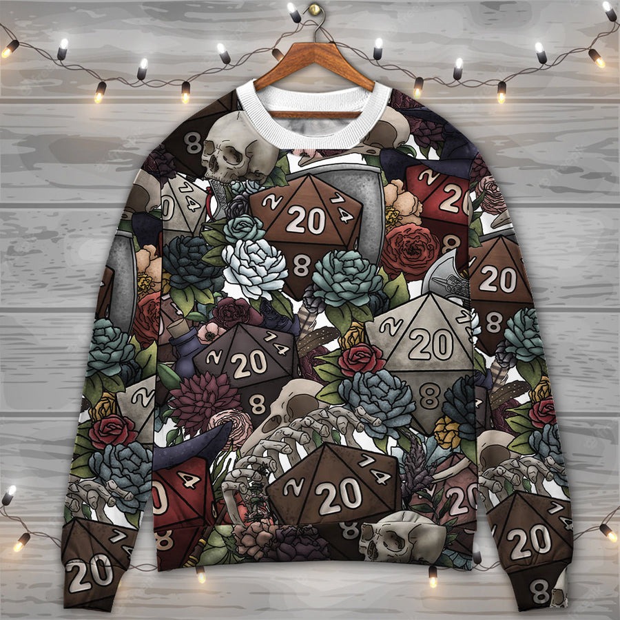 D20 Dice Dark Vibe - Sweater - Ugly Christmas Sweaters