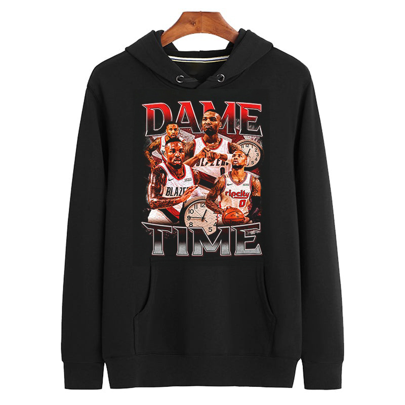 DAME TIME Damian Lamonte Ollie Lillard Sr Basketball Portland Trail Blazers Vintage Retro Bootleg Unisex Hoodie