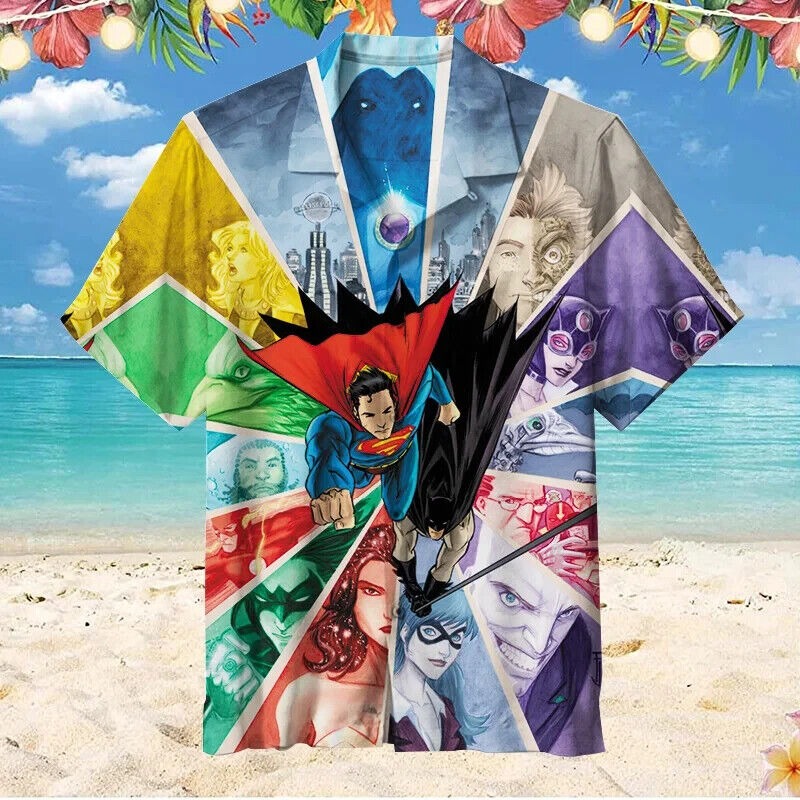 DC Comics HAWAIIAN SHIRT V2, S-5XL US Size, Gift For Fans, Family Beach Shirt