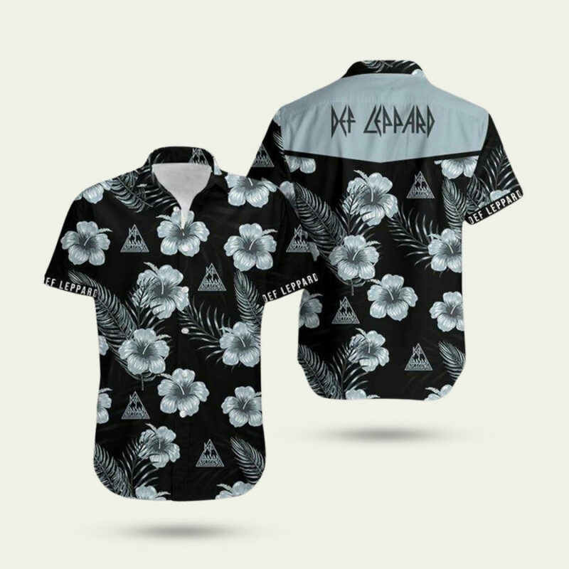 DEF LEPPARD TROPICAL FLOWER HAWAIIAN SHIRT