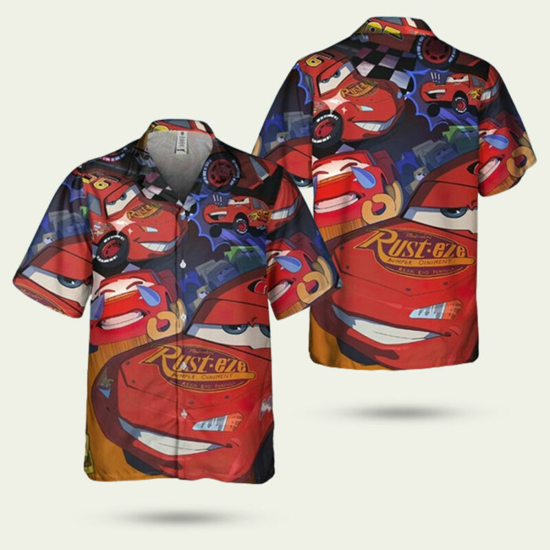 DISNEY CARS LIGHTNING MCQUEEN ENMOTION PATTERN HAWAIIAN SHIRT